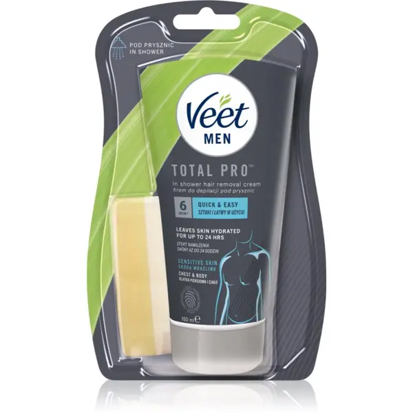 Veet Veet MEN krema za depilaciju za vrijeme tuširanja za osjetljivu kožu za muškarce 150 ml