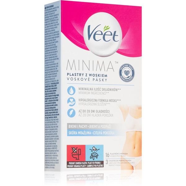 Veet Veet Minima Hypoallergenic traka s voskom za depilaciju bikini zone 16 kom
