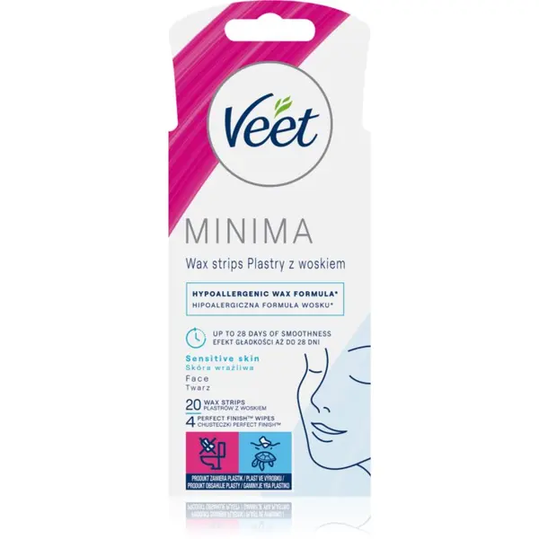 Veet Veet Minima Hypoallergenic traka za depilaciju s voskom za lice 20 kom