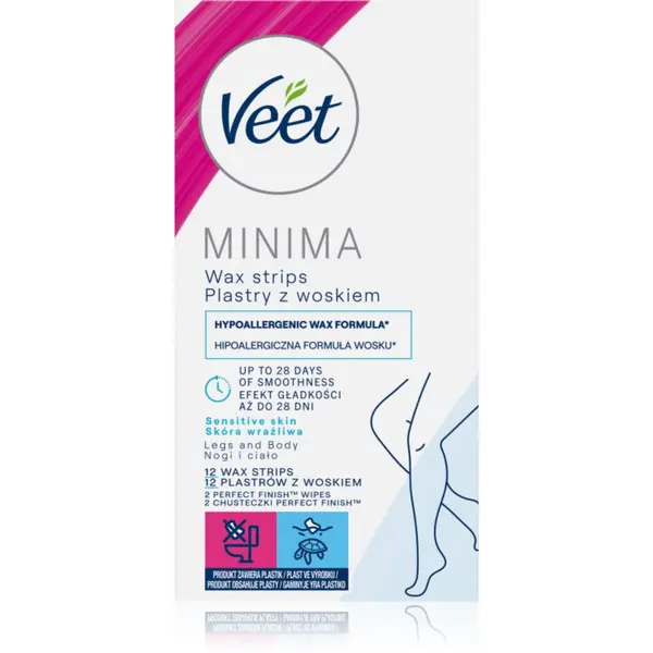 Veet Veet Minima Hypoallergenic traka za depilaciju s voskom za stopala 12 kom