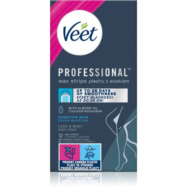 Veet Veet Professional Sensitive Skin traka za depilaciju s voskom za osjetljivu kožu 12 kom