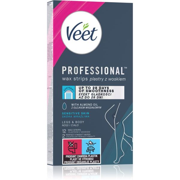 Veet Veet Professional Sensitive Skin traka za depilaciju s voskom za osjetljivu kožu 12 kom