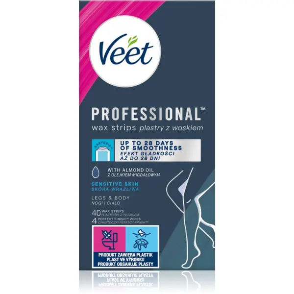 Veet Veet Professional Sensitive Skin traka za depilaciju s voskom za osjetljivu kožu 40 kom