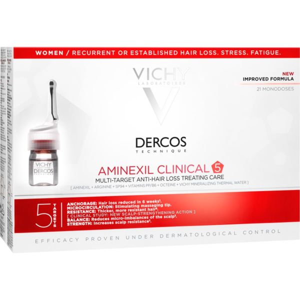 Vichy Vichy Dercos Aminexil Clinical 5 ciljana njega protiv opadanja kose za žene 21x6 ml