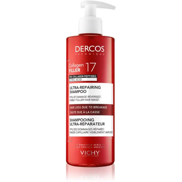 Vichy Vichy Dercos Collagen Filler 17 šampon za dubinsku regeneraciju protiv pucanja kose 400 ml