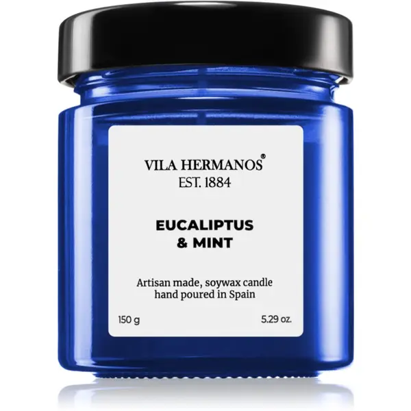Vila Hermanos Vila Hermanos Apothecary Cobalt Blue Eucalyptus & Mint mirisna svijeća 150 g