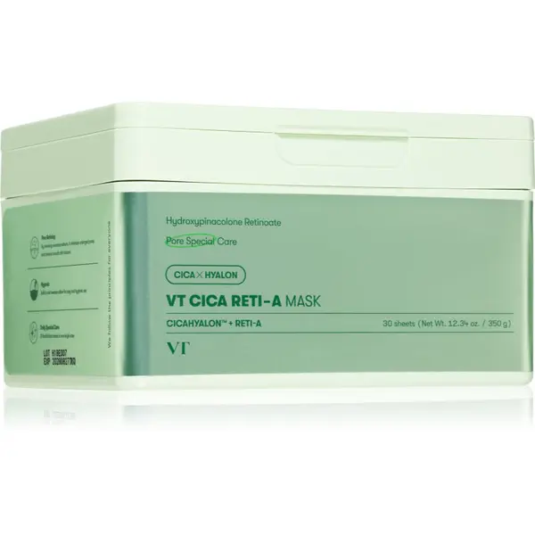VT Cosmetics VT Cosmetics Cica Reti-A Mask umirujuća sheet maska s učvršćujućim učinkom veliko pakiranje 30 kom