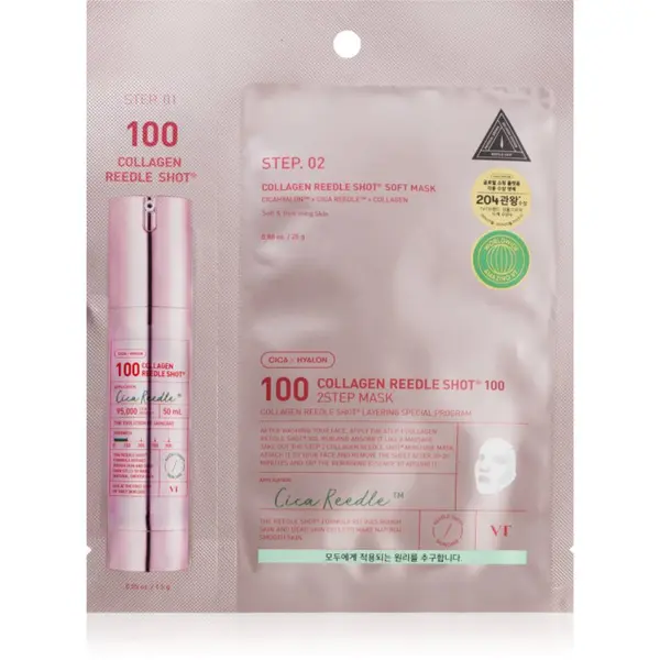 VT Cosmetics VT Cosmetics Collagen Reedle Shot 100 2 Step Mask maska za lifting i učvršćivanje za dvofaznu njegu lica 26.5 g