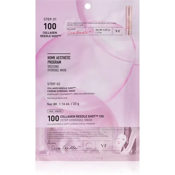 VT Cosmetics VT Cosmetics Collagen Reedle Shot 100 2Step Hydrogel Mask intenzivna hidrogel maska s učvršćujućim učinkom 34.5 g