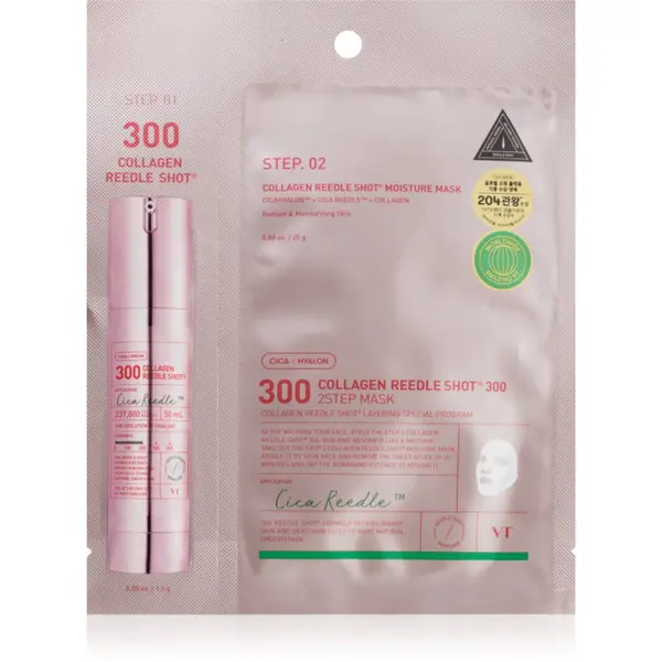 VT Cosmetics VT Cosmetics Collagen Reedle Shot 300 2 Step Mask maska za lifting i učvršćivanje za dvofaznu njegu lica 26.5 g