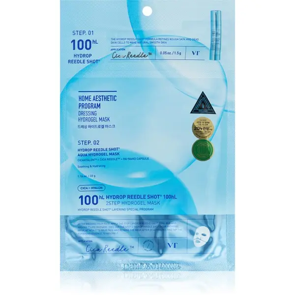 VT Cosmetics VT Cosmetics Hydrop Reedle Shot 100 2Step Hydrogel Mask intenzivna hidrogel maska s hidratantnim učinkom 34.5 g