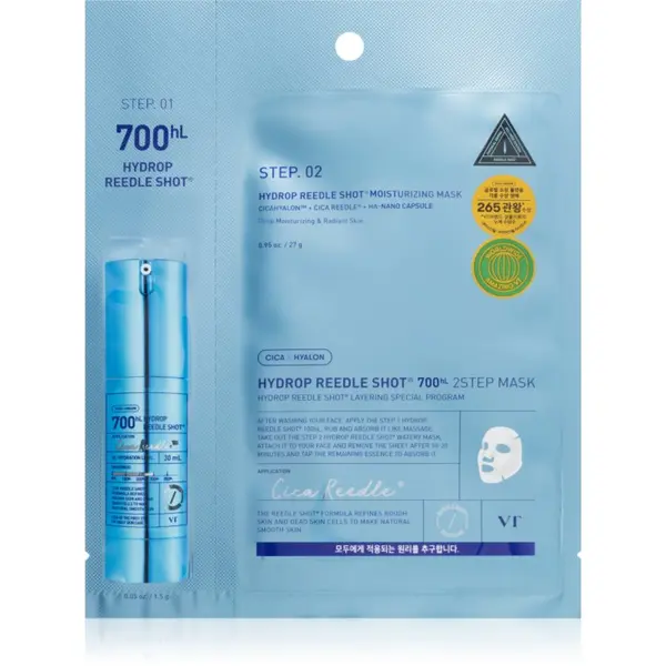 VT Cosmetics VT Cosmetics Hydrop Reedle Shot 700hL 2 Step Mask maska za dubinsku hidrataciju za dvofaznu njegu lica 28.5 g