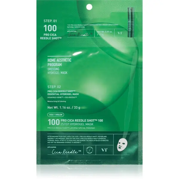 VT Cosmetics VT Cosmetics Pro Cica Reedle Shot 100 2Step Hydrogel Mask intenzivna hidrogel maska s umirujućim djelovanjem 34.5 g