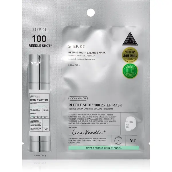 VT Cosmetics VT Cosmetics Reedle Shot 100 2-Step Mask intenzivna maska za obnavljanje za dvofaznu njegu lica 26.5 g
