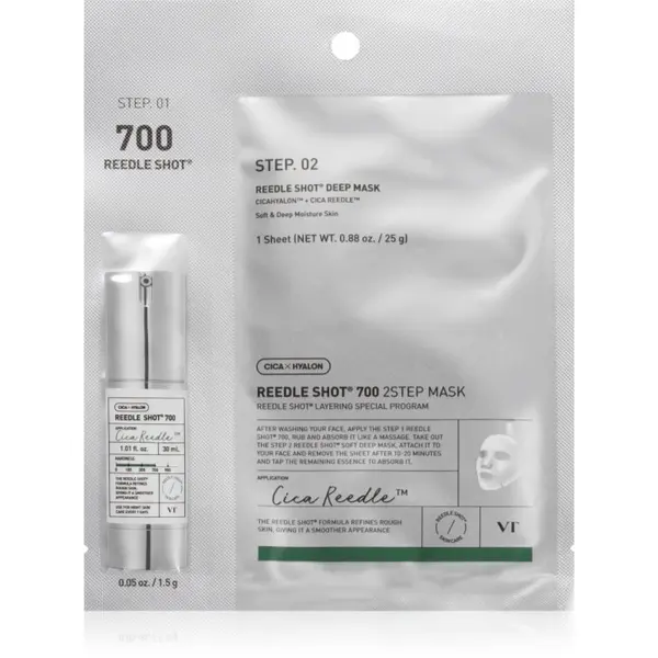VT Cosmetics VT Cosmetics Reedle Shot 700 2-Step Mask intenzivna maska za obnavljanje za dvofaznu njegu lica 26.5 g