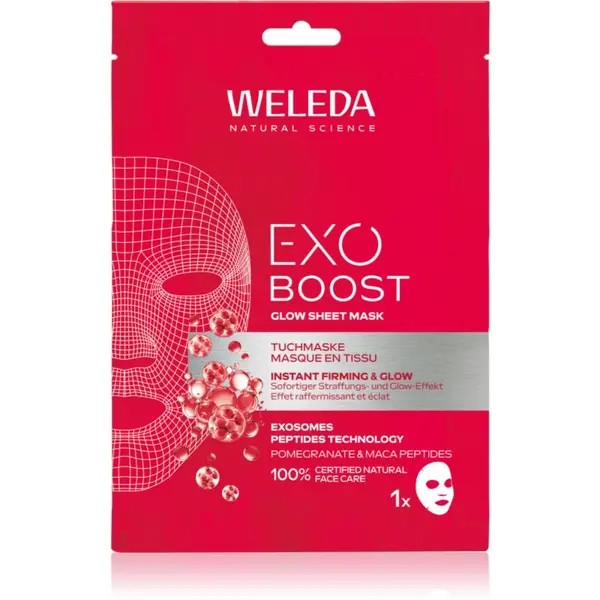 Weleda Weleda Exo Boost sheet maska za blistav ten za učvršćivanje kože lica 20 ml