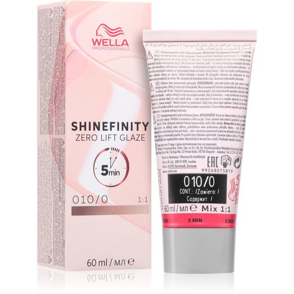 Wella Professionals Wella Professionals Shinefinity Zero Lift Glaze demipermanentna boja za kosu nijansa 010/0 Lightest Blonde Natural 60 ml