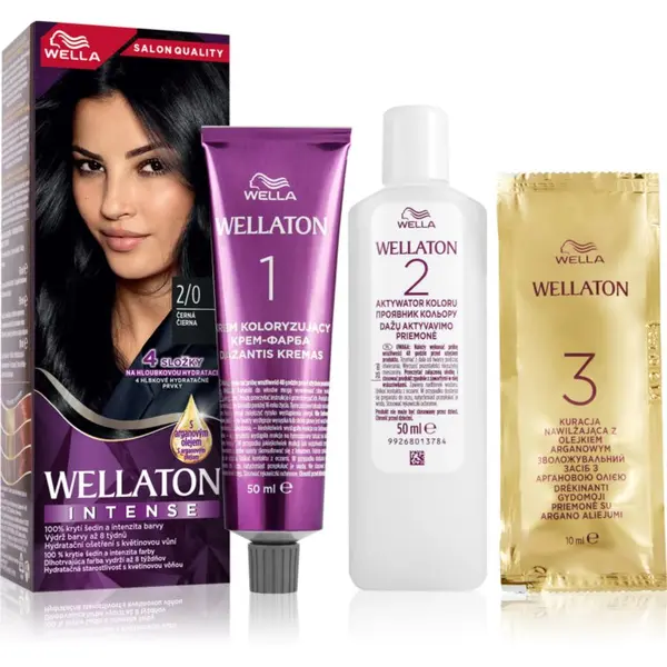 Wella Wella Wellaton Intense trajna boja za kosu s arganovim uljem nijansa 2/0 Black 1 kom