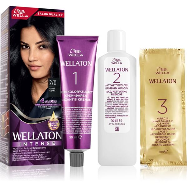 Wella Wella Wellaton Intense trajna boja za kosu s arganovim uljem nijansa 2/0 Black 1 kom