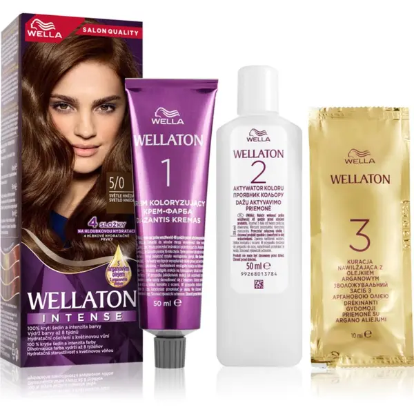 Wella Wella Wellaton Intense trajna boja za kosu s arganovim uljem nijansa 5/0 Light Brown 1 kom