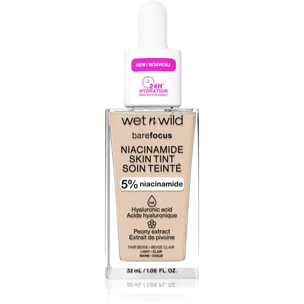 Wet n Wild Wet n Wild BareFocus Niacinamide Skin Tint blagi hidratantni make-up nijansa Fair Beige (Warm) 32 ml