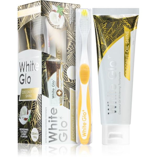 White Glo White Glo Coconut Oil Shine pasta za izbjeljivanje sa četkicom Coconut and Mint Flavour 150 g