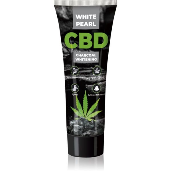 White Pearl White Pearl CBD Charcoal Whitening pasta za izbjeljivanje s aktivnim ugljenom s CBD-om 75 ml