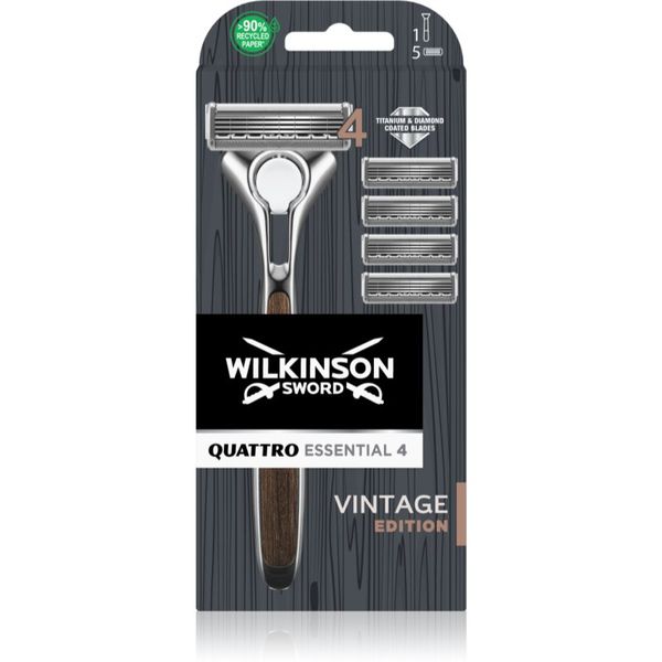 Wilkinson Sword Wilkinson Sword Quattro Essentials 4 Vintage brijač + zamjenske britvice 4 kom 1 kom