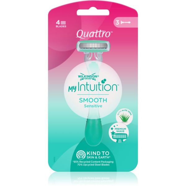 Wilkinson Sword Wilkinson Sword Quattro for Women My Intuition Smooth britvica za jednokratnu uporabu Aloe and Vitamin E 3 kom