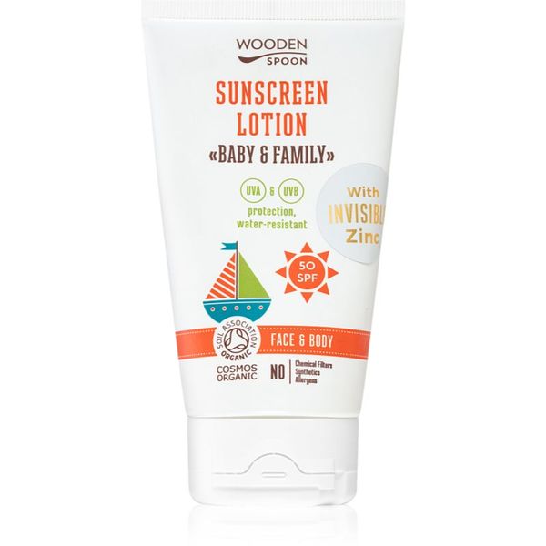 WoodenSpoon WoodenSpoon Baby & Family zaštitno mlijeko za sunčanje za cijelu obitelj SPF 50 150 ml