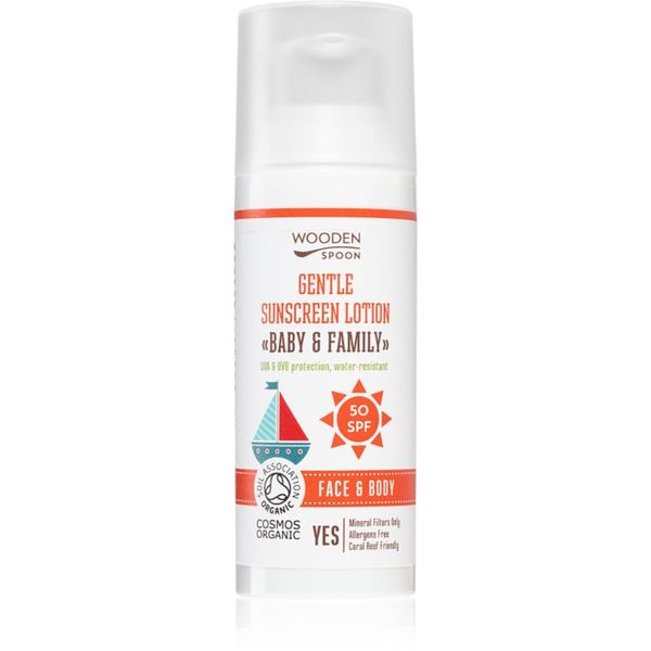 WoodenSpoon WoodenSpoon Baby & Family zaštitno mlijeko za sunčanje za cijelu obitelj SPF 50 50 ml