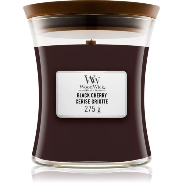 Woodwick Woodwick Black Cherry mirisna svijeća s drvenim fitiljem 275 g