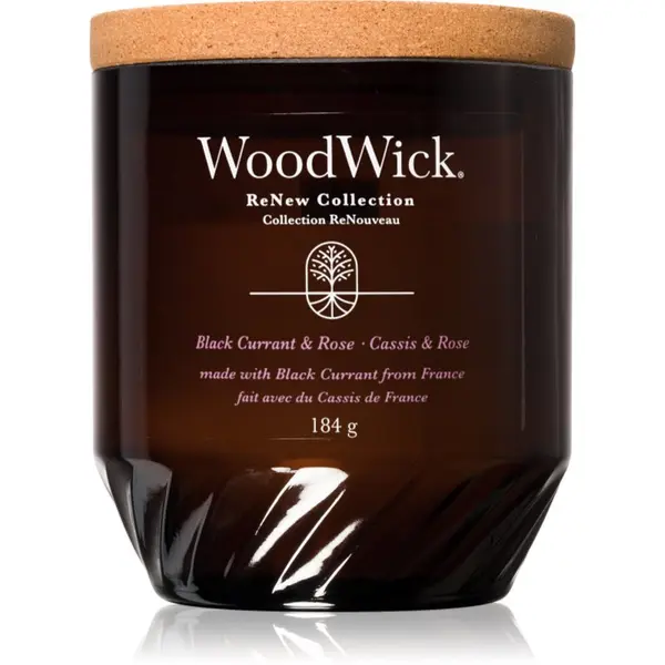 Woodwick Woodwick Black Currant & Rose mirisna svijeća 184 g