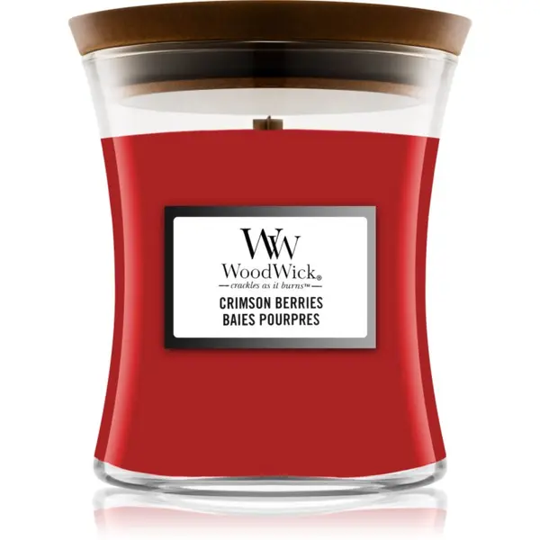 Woodwick Woodwick Crimson Berries mirisna svijeća s drvenim fitiljem 85 g