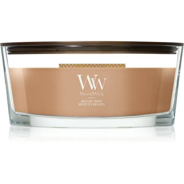 Woodwick Woodwick Hazelnut Roast mirisna svijeća s drvenim fitiljem 453.6 g