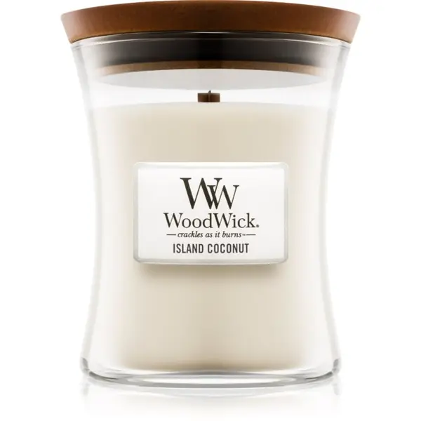 Woodwick Woodwick Island Coconut mirisna svijeća s drvenim fitiljem 275 g