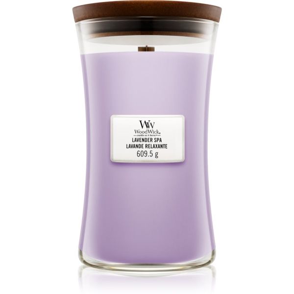 Woodwick Woodwick Lavender Spa mirisna svijeća s drvenim fitiljem 609.5 g