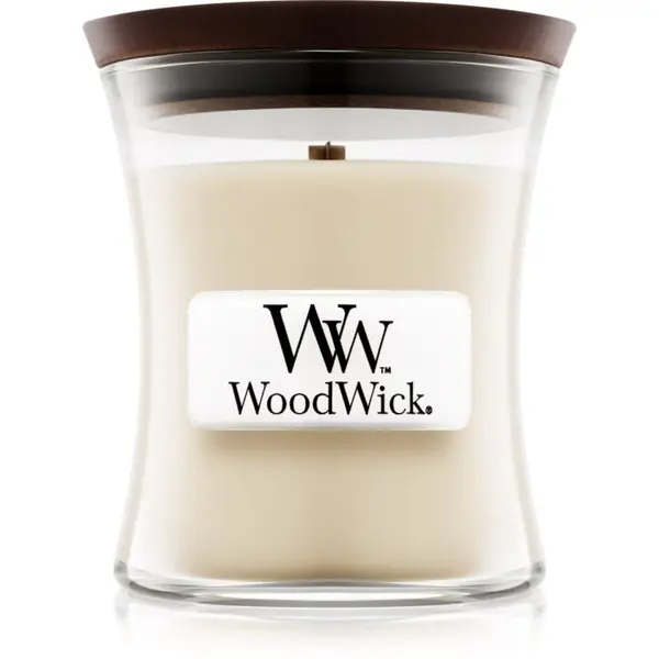 Woodwick Woodwick Linen mirisna svijeća s drvenim fitiljem 85 g
