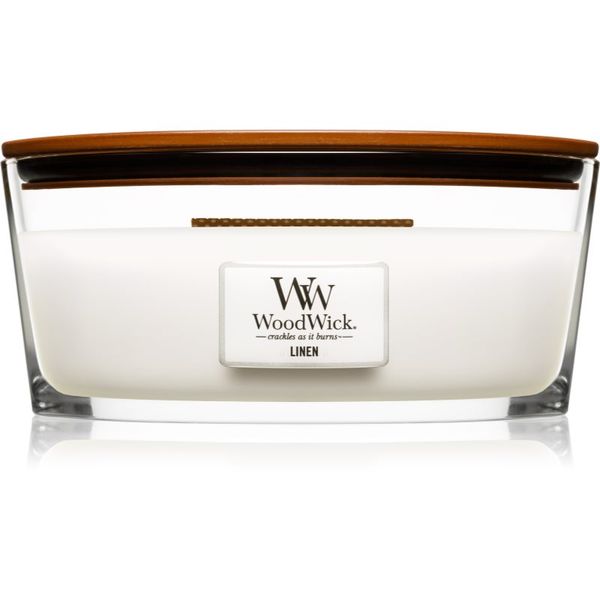 Woodwick Woodwick Linen mirisna svijeća s drvenim fitiljem (hearthwick) 453.6 g