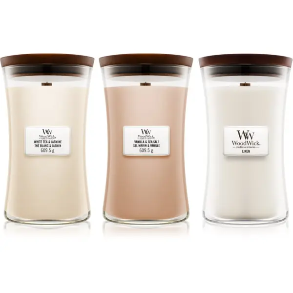 Woodwick Woodwick Linen, Tea & Sea Salt set set