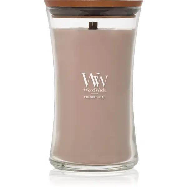 Woodwick Woodwick Opulent Wood Patchouli Creme mirisna svijeća s drvenim fitiljem 609.5 g