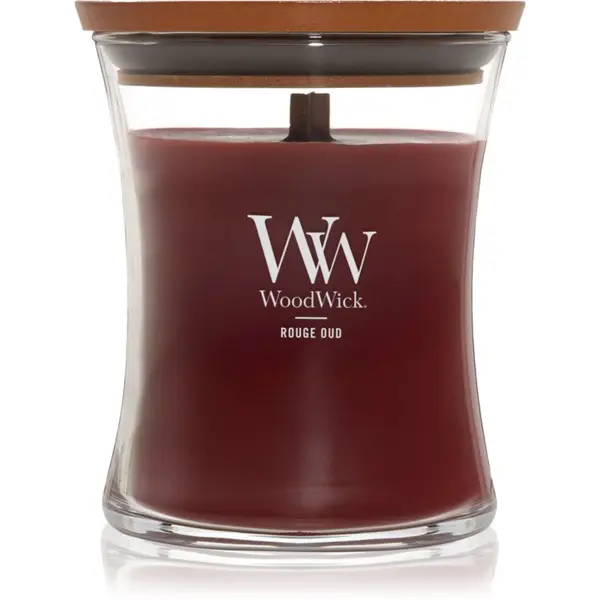 Woodwick Woodwick Opulent Wood Rouge Oud mirisna svijeća s drvenim fitiljem 275 g
