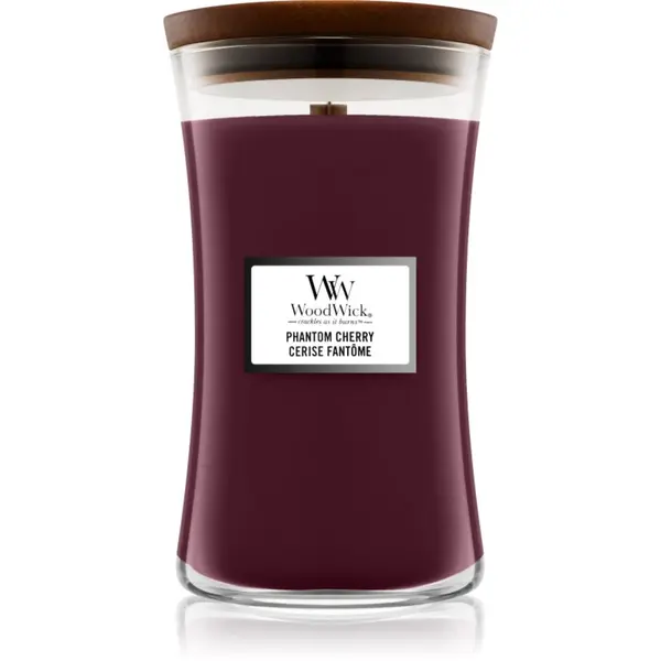 Woodwick Woodwick Phantom Cherry mirisna svijeća s drvenim fitiljem 609.5 g