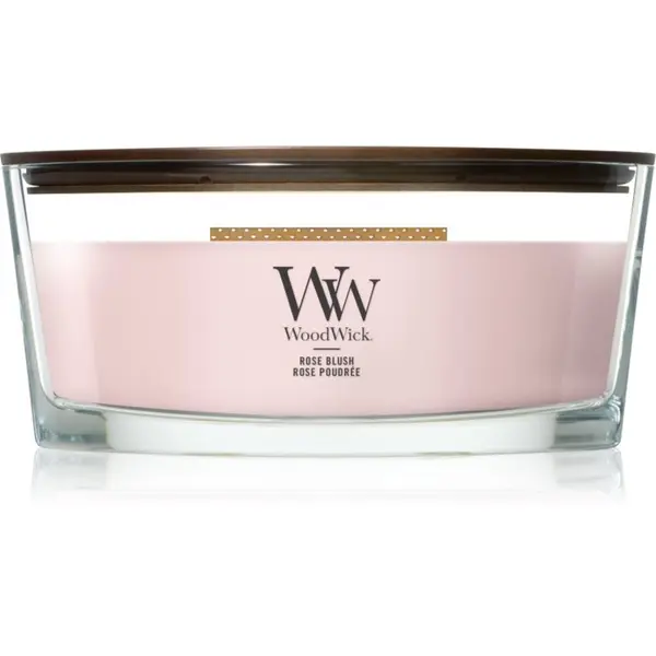 Woodwick Woodwick Rose Blush mirisna svijeća s drvenim fitiljem 453.6 g