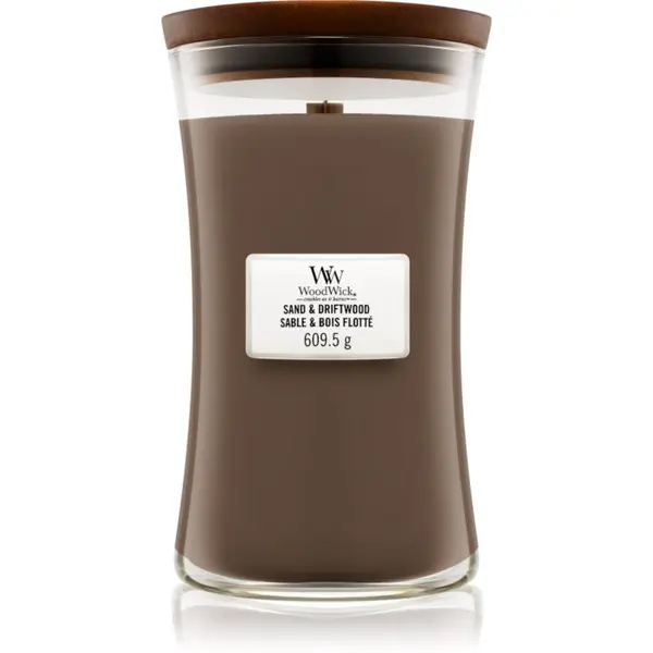 Woodwick Woodwick Sand & Driftwood mirisna svijeća s drvenim fitiljem 609.5 g
