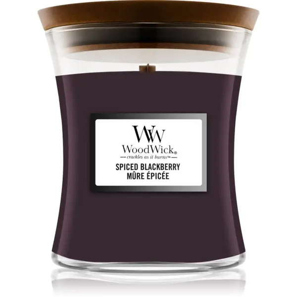 Woodwick Woodwick Spiced Blackberry mirisna svijeća s drvenim fitiljem 275 g