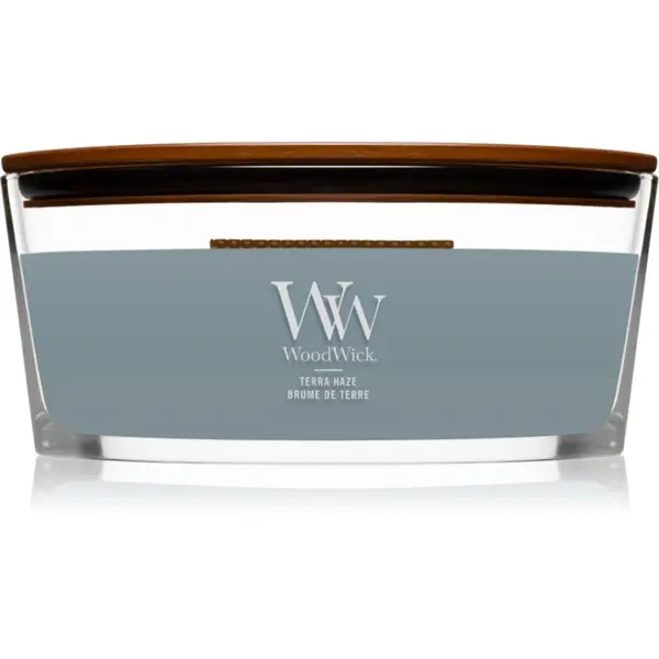 Woodwick Woodwick Terra Haze mirisna svijeća s drvenim fitiljem (hearthwick) 453 g