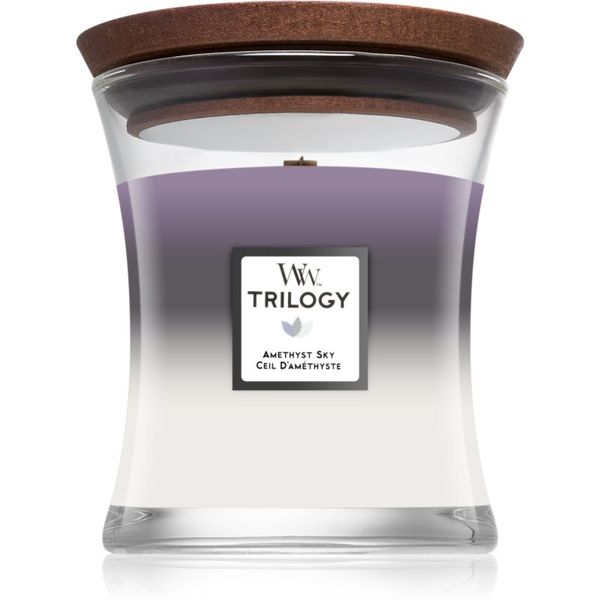Woodwick Woodwick Trilogy Amethyst Sky mirisna svijeća s drvenim fitiljem 275 g