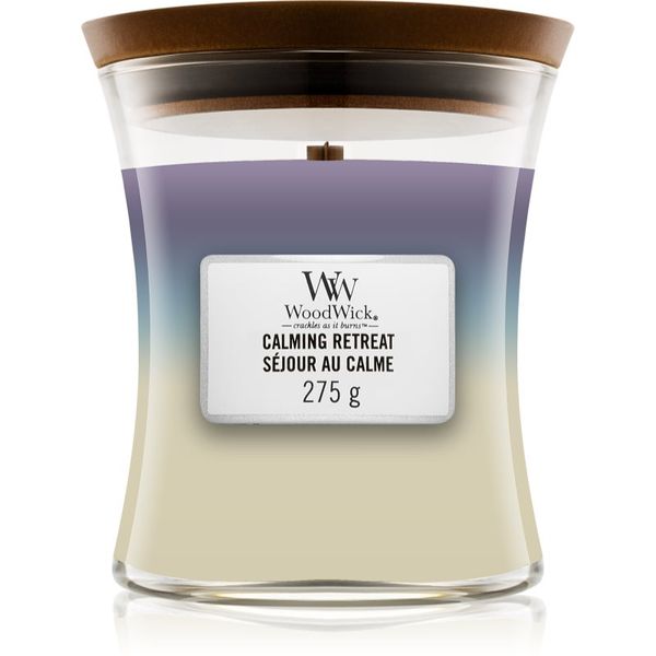 Woodwick Woodwick Trilogy Calming Retreat mirisna svijeća s drvenim fitiljem 275 g