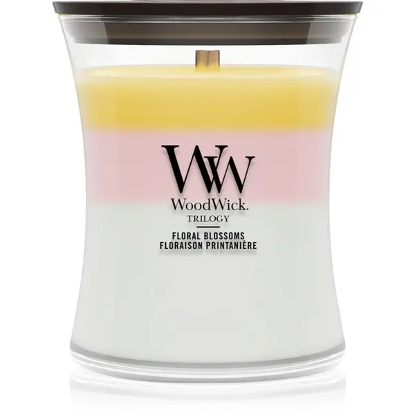 Woodwick Woodwick Trilogy Floral Blossoms mirisna svijeća s drvenim fitiljem 275 g